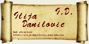 Ilija Danilović vizit kartica